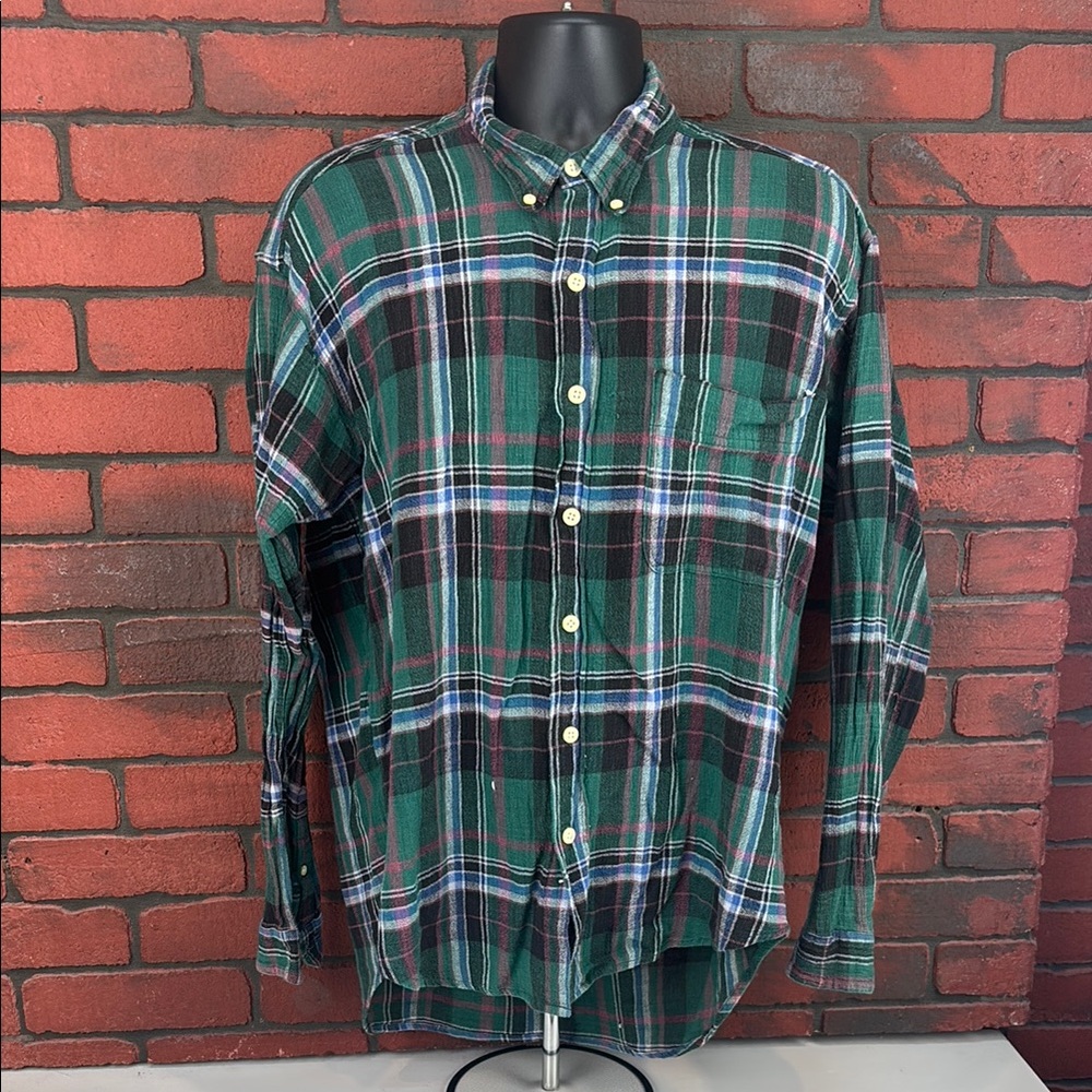 Pusser's Island Wear Shirt Mens Large‎ Plaid Button Down